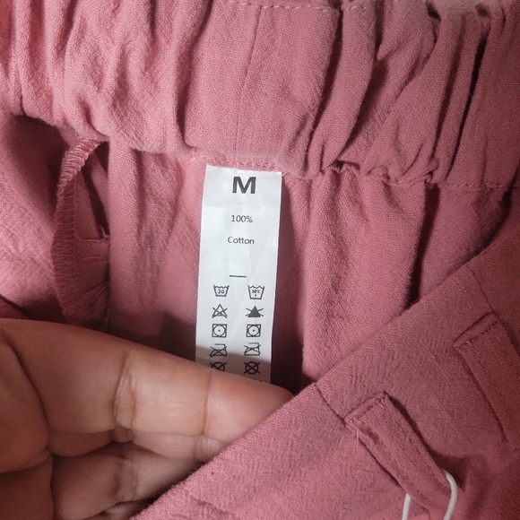 Halara High Waisted Side Pocket Wide Leg Casual Pants | Pink Rosette | Size Medi - Picture 4 of 6